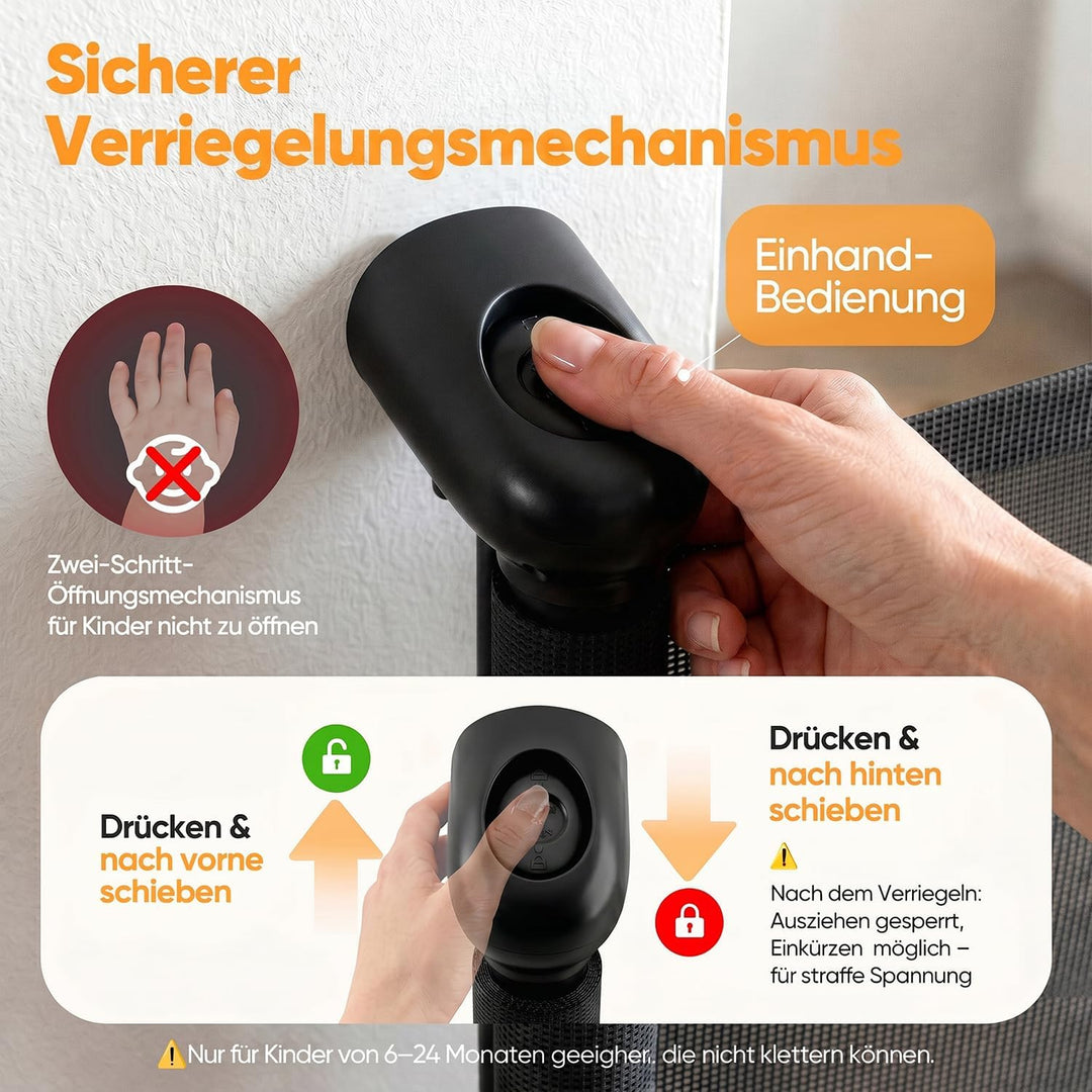 Sekey Treppenschutzgitter Ausziehbar 0-150 cm, Höhe 97 cm, Feste Schraubmontage Türschutzgitter, Abs