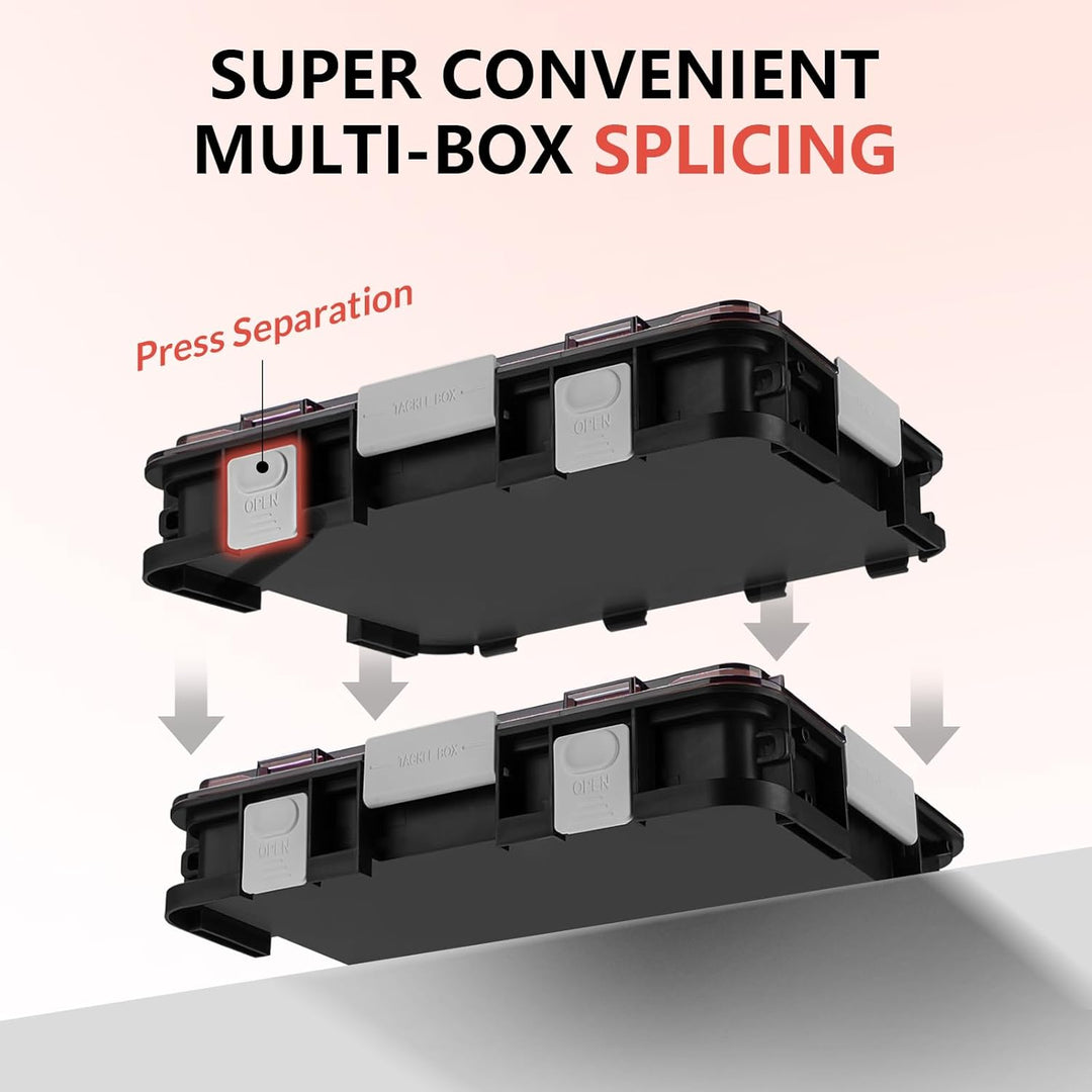 Köderbox Angeln Set, 2 Stück Angelbox 23x16x5 cm, Tackle Box Angeln mit Herausnehmbaren Trennwänden,