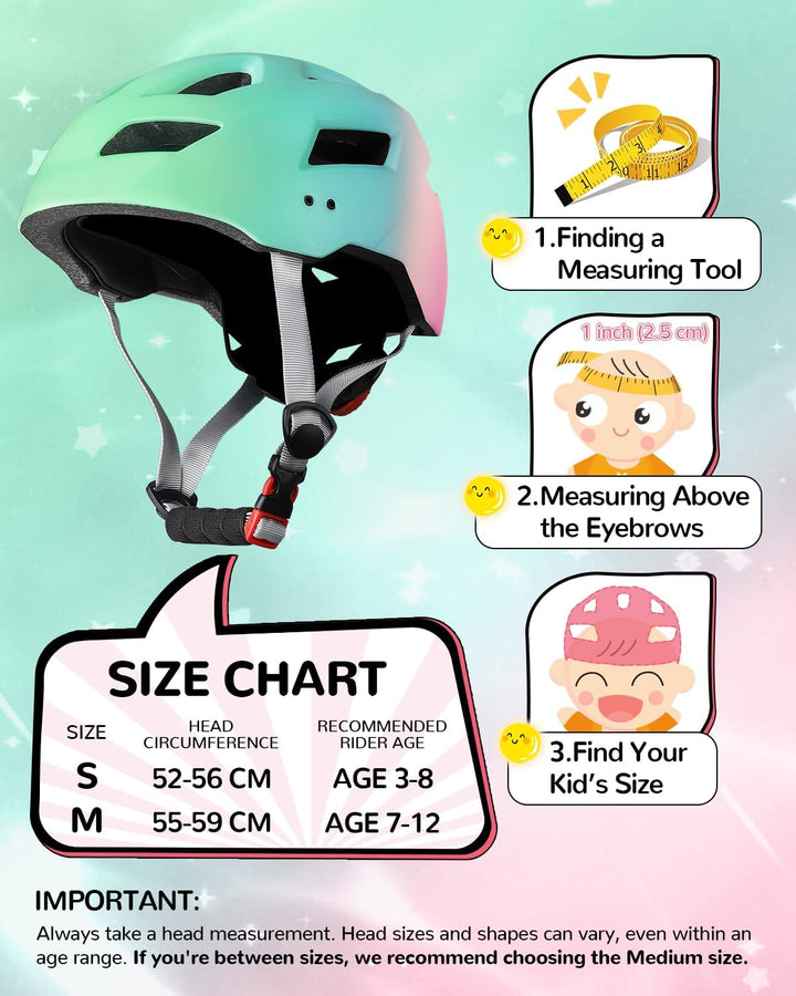FUNWICT Kinder Fahrradhelm für Mädchen Jungen, Verstellbarer Kinderhelm Radhelm Skaterhelm Sporthelm