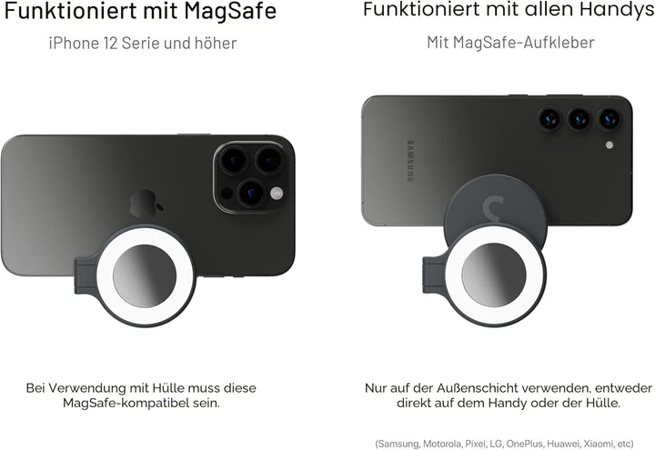 ShiftCam SnapLight – LED-Selfie-Ringlicht mit vier Helligkeitseinstellungen und eingebautem Akku – m