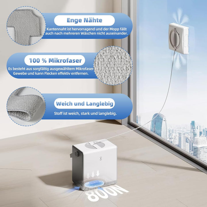 16 Stück Reinigungstücher für ECOVACS Winbot W2 PRO Omni / W2 PRO / W2 / W1 PRO / W1 Fensterputzrobo