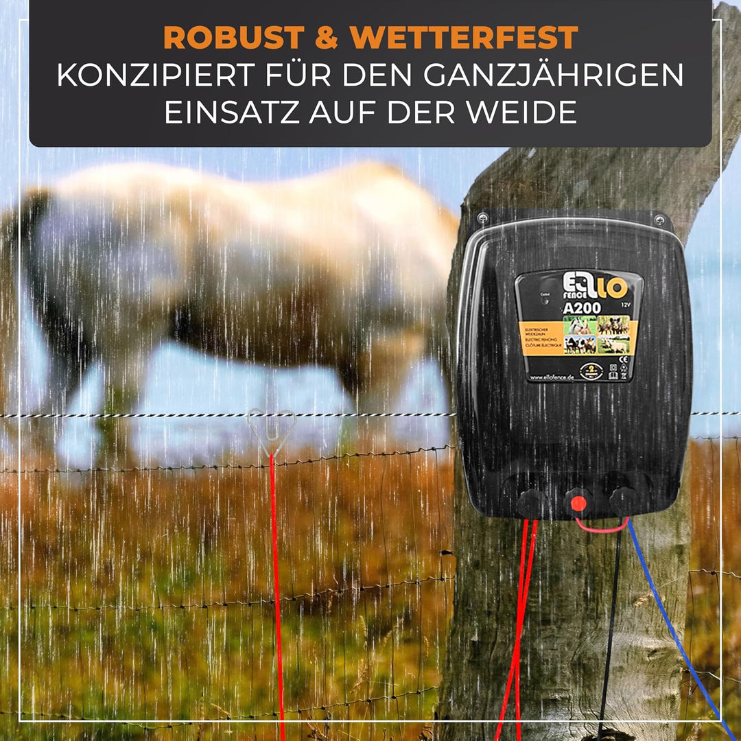 Weidezaungerät/Elektrozaungerät Ellofence A200-1,9 Joule - Für Pferde, Rinder, Schafe und Wildschwei