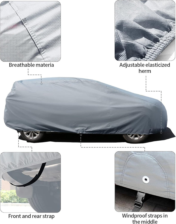 Leader Accessories 3-lagige atmungsaktive Vollgarage Autoplane leichte Ganzgarage Autoabdeckung für