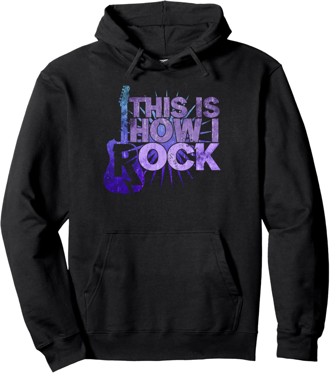 Rock Gitarren Spieler Rockmusik Vintage Rock and Roll Pullover Hoodie