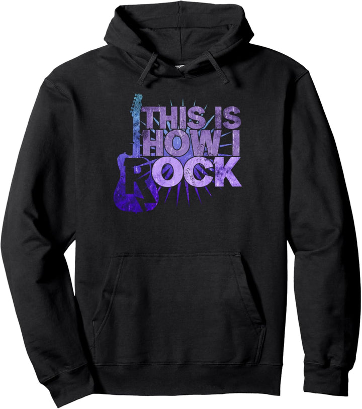 Rock Gitarren Spieler Rockmusik Vintage Rock and Roll Pullover Hoodie