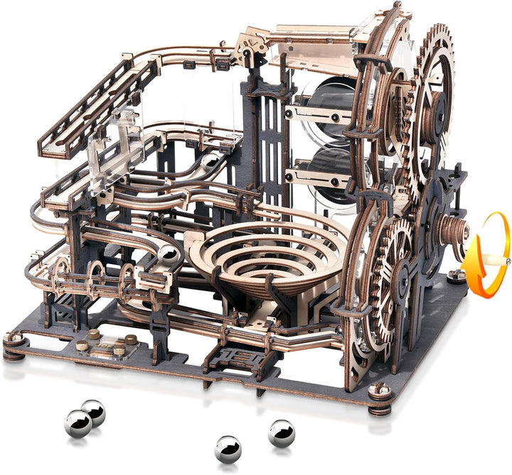 Robotime 3D Puzzle Holz Murmelbahn Trackball Modell Bausatz für Erwachsene Mechanische kugelbahn Hol