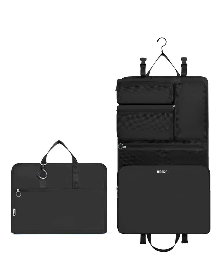 WANDF 6-in-1 Packing Cubes Koffer Organizer mit 360°-Aufhängehaken, Wasserabweisende Packwürfel Komp