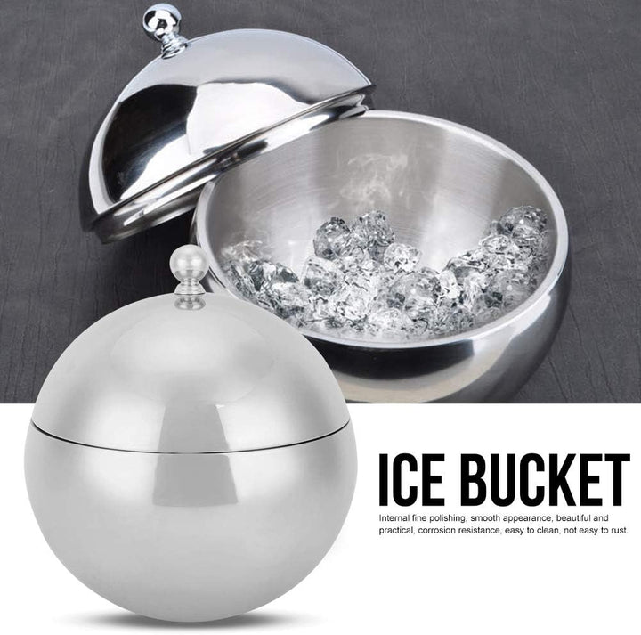 Alvinlite 2L Eiskübel mit Deckel, Eisbehälter für Eiswürfel, Edelstahl Behälter mit Deckel, Eiswürfe