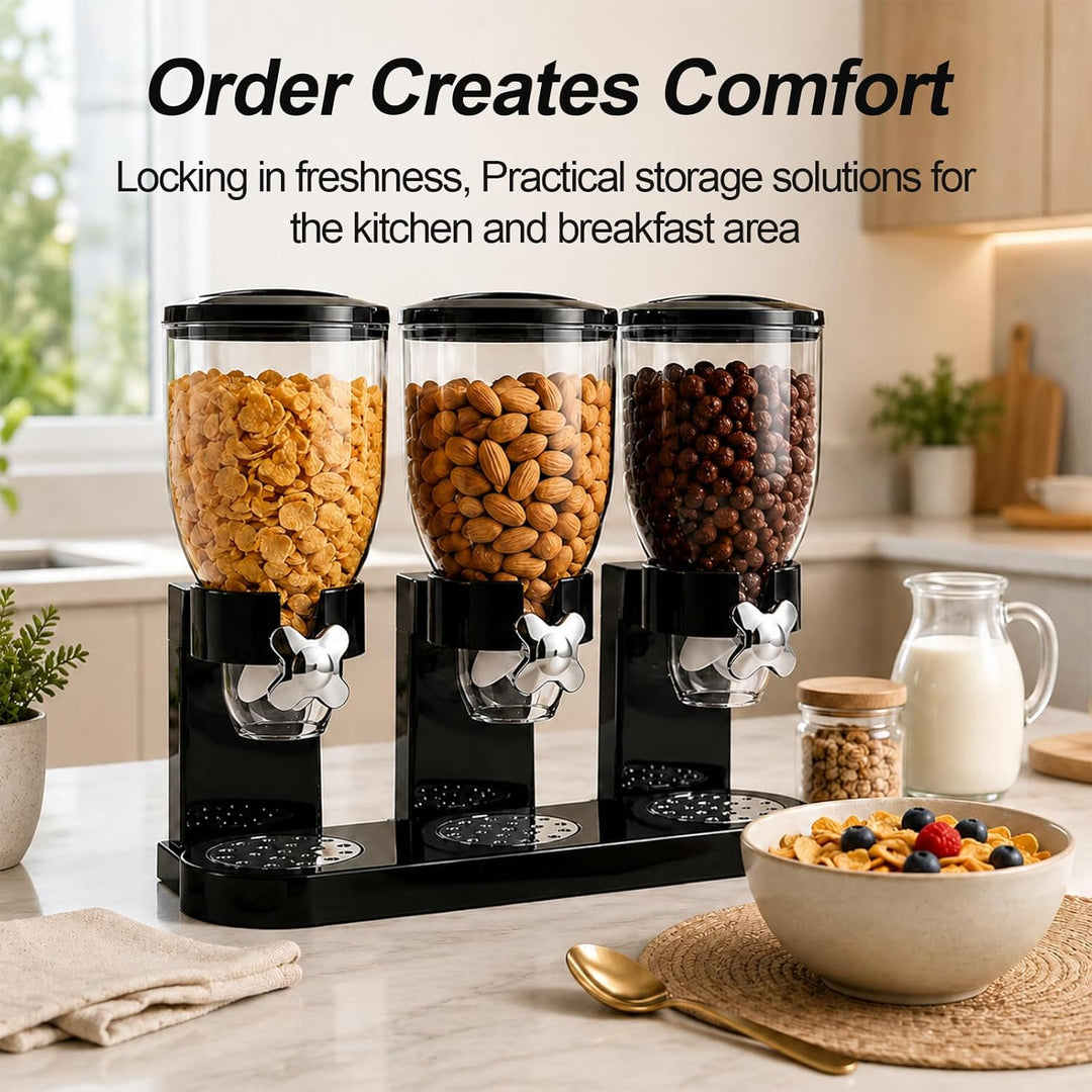 Cereal Dispenser Countertop 2L 3er Pack, Luftdichter Müslispender für die Organisation des Küchenvor