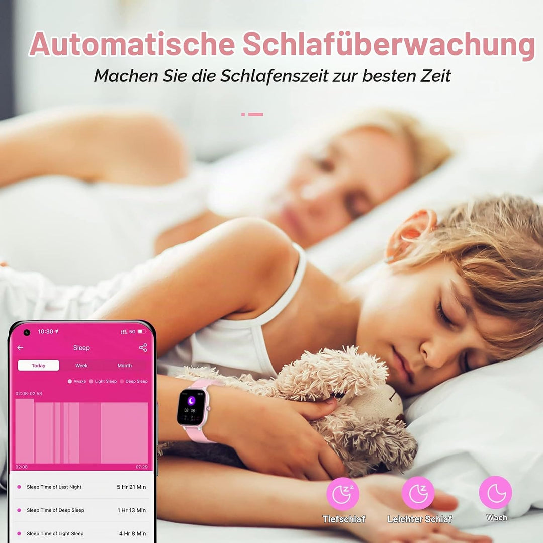 Fitness Tracker für Kinder, IP68 wasserdichter Aktivitäts Tracker, Schrittzähler, Herzfrequenzmesser