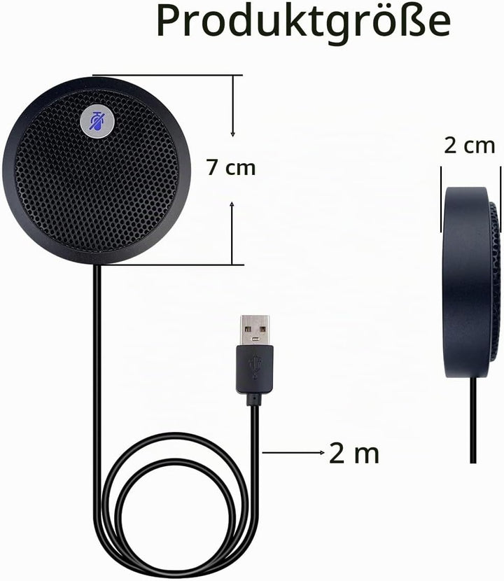 USB-Computer-Mikrofon, Konferenz-USB-Mikrofon, Stummschalter mit LED-Anzeige, Omnidirektionales PC K