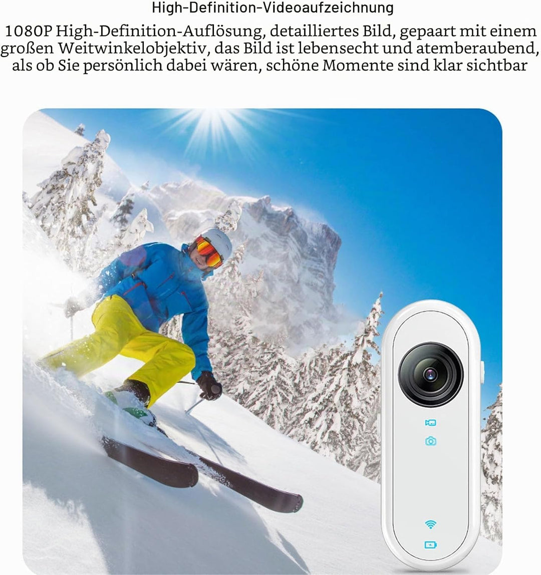 WiFi-Vlogging-Kamera 1080P, Freisprech-POVs, Action-Kamera, EIS-Stabilisierung, Magnetische Halterun