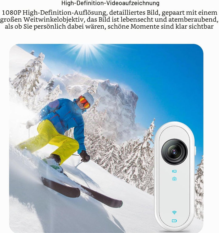 WiFi-Vlogging-Kamera 1080P, Freisprech-POVs, Action-Kamera, EIS-Stabilisierung, Magnetische Halterun