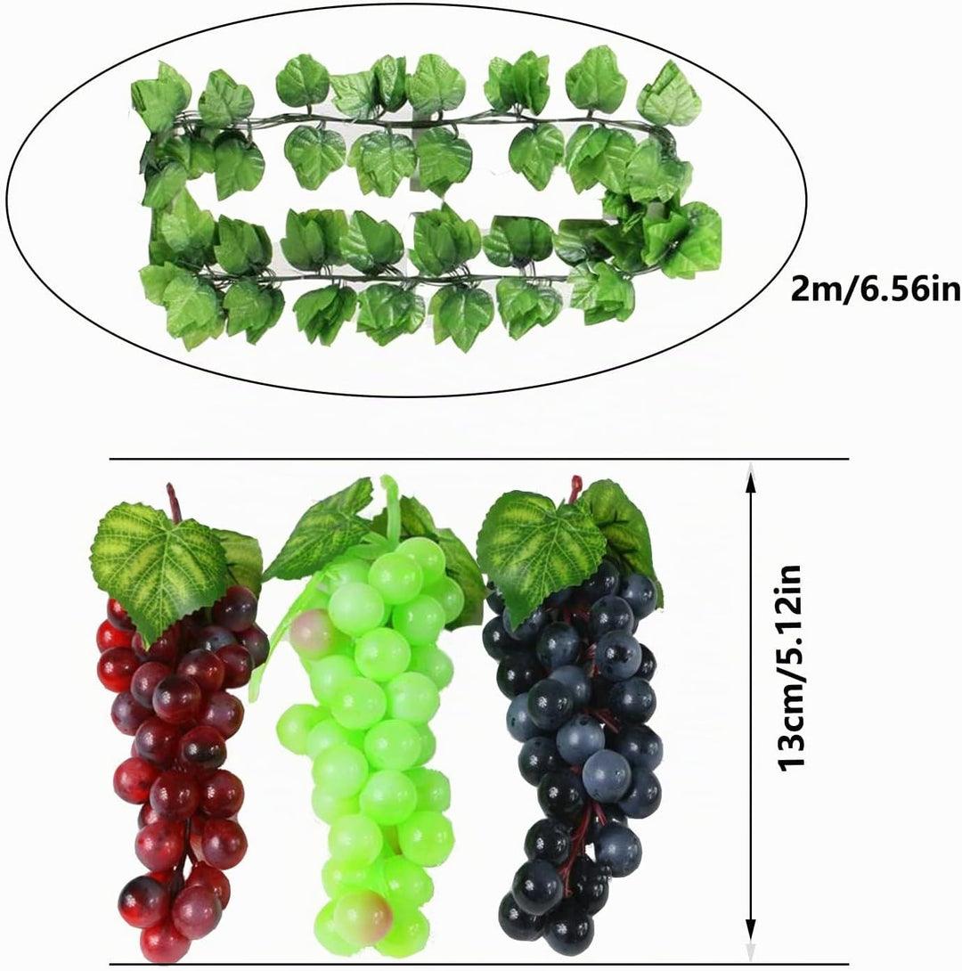 通用 7 Stück Künstliche Trauben Deko, Gefälschte Trauben, für Kuenstliche Weinrebe Obst Fuer Heim Gart