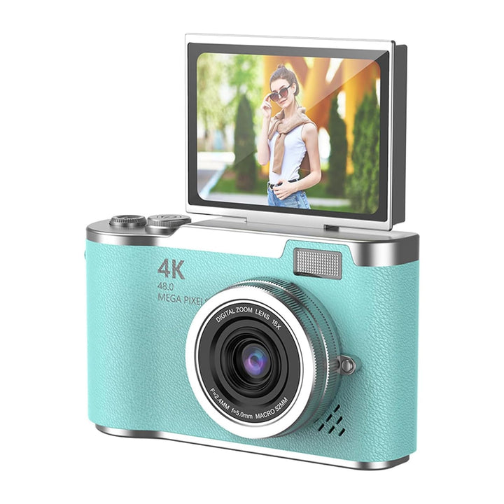 48MP 1080p Digitalkamera mit 2,4 '' Flip-Bildschirm und 18-facher Zoom, 4 Stunden Langer Akkloggingk
