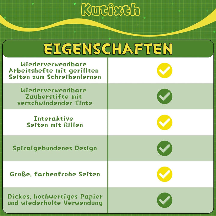 Magisches Vorschul Übungsheft für Kinder ab 5 Jahren, Magic Grooved Handschrift-Übungsbücher für Kin