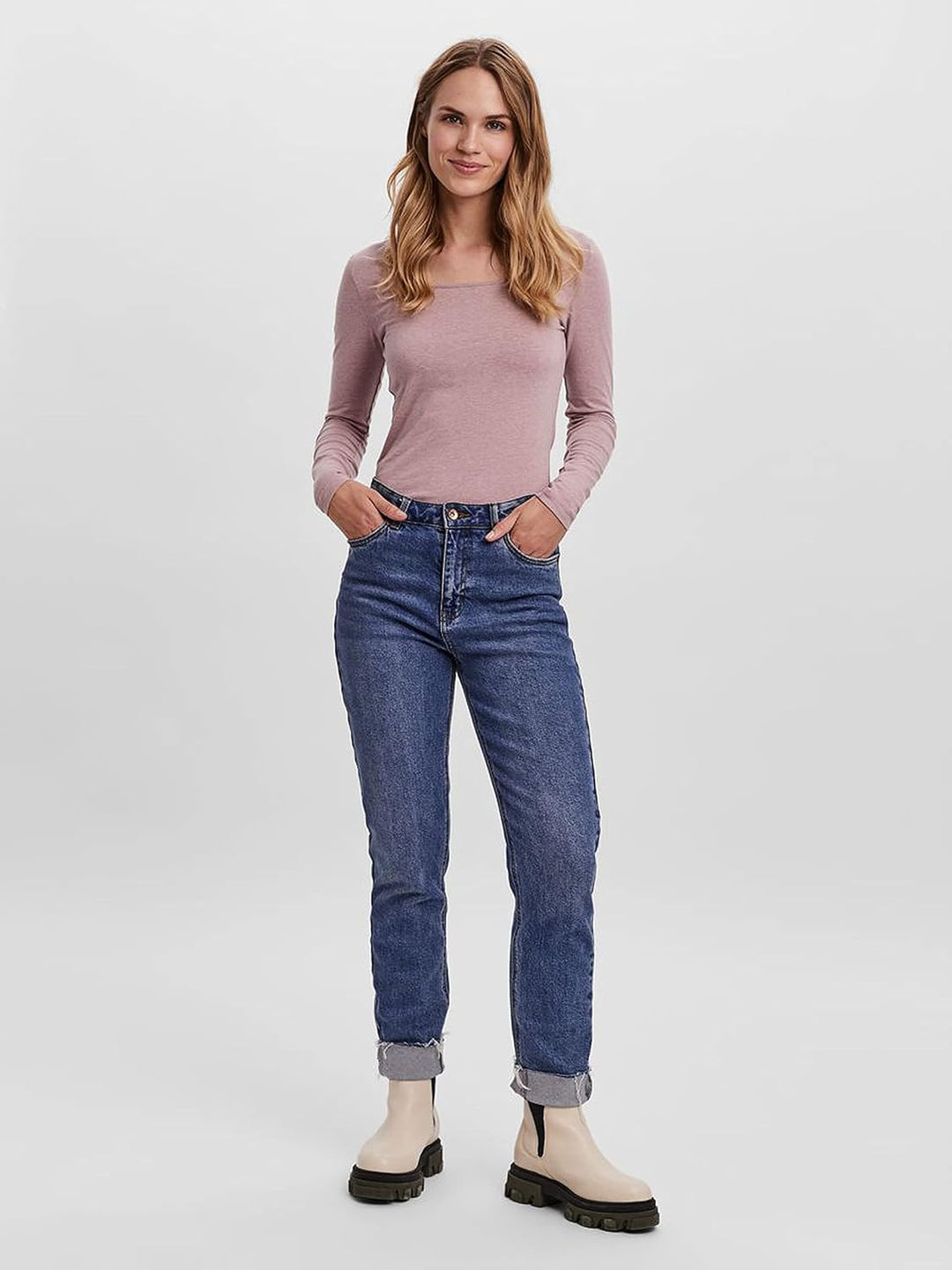 VERO MODA Female Top VMMAXI T-Shirt XXL Rosa/Grün (1x Woodrose/1x Dusty Olive), XXL Rosa/Grün (1x Wo