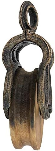 Design Toscano Vintage-Rad Bauernhofflaschenzug Industrielles Dekor, 25,5 cm Large, Large