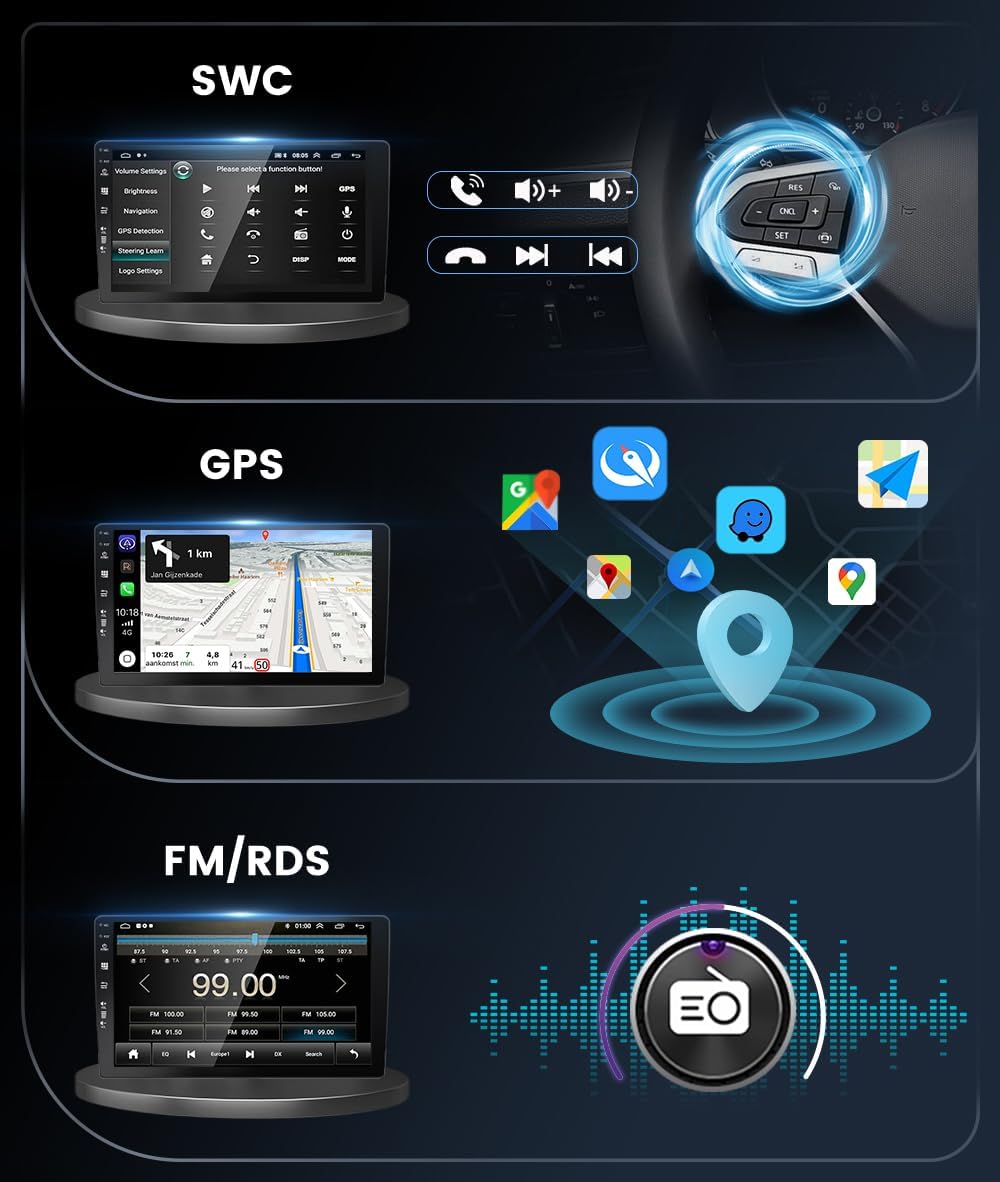 9 Zoll Android 12 Autoradio für Hyundai I30 2006–2011, GPS-frei, 2 Din Rückfahrkamera, Carplay, DSP-
