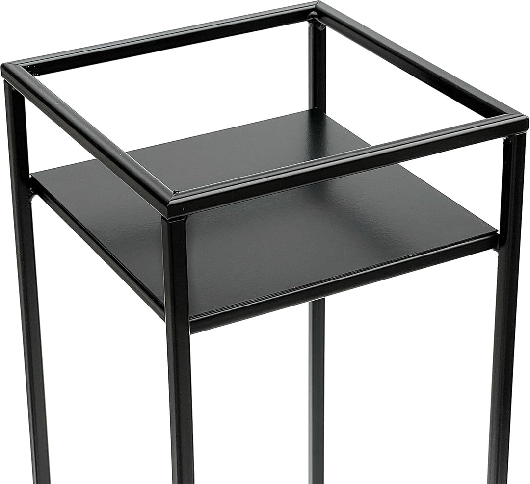 DanDiBo Blumenhocker Metall Schwarz Eckig 62 cm Blumenständer Beistelltisch 453 Blumensäule Modern P