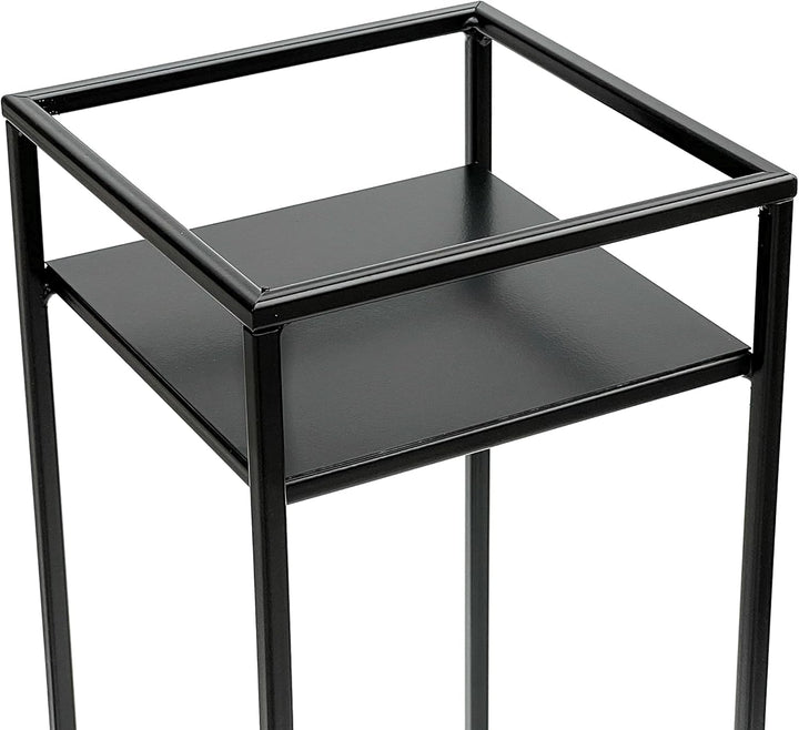 DanDiBo Blumenhocker Metall Schwarz Eckig 62 cm Blumenständer Beistelltisch 453 Blumensäule Modern P