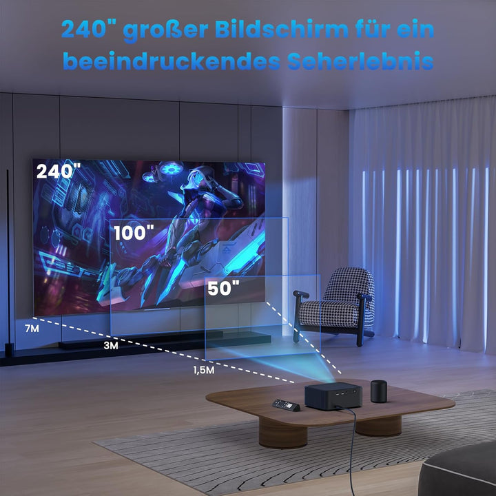 HOPVISION 2025 Upgraded Mini Beamer Heimkino 4K Unterstützt Full HD 1080P Projektor【NetfIix Official