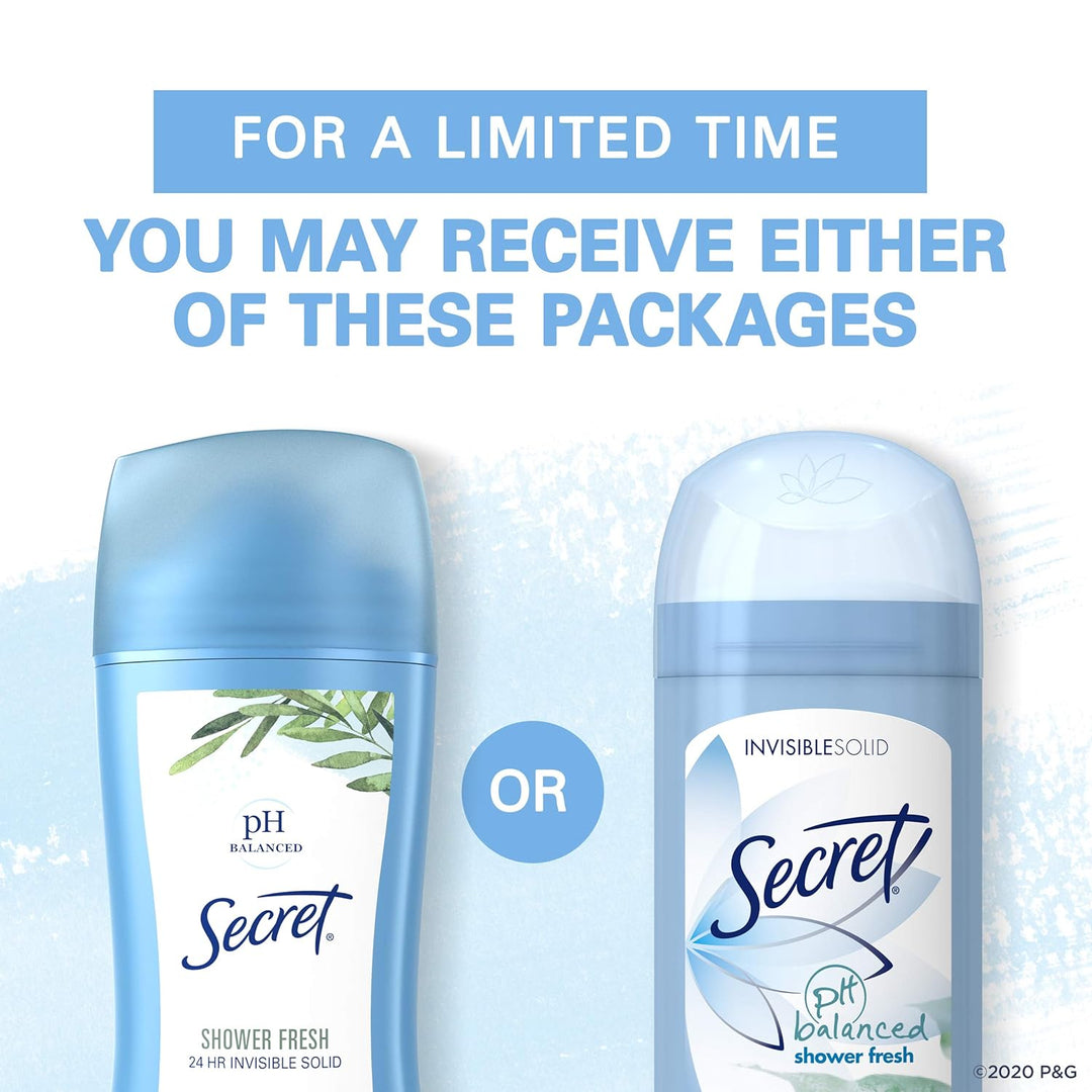 6x Secret Invisible Solid Antiperspirant Deodorant- SHOWER FRESH - aus USA