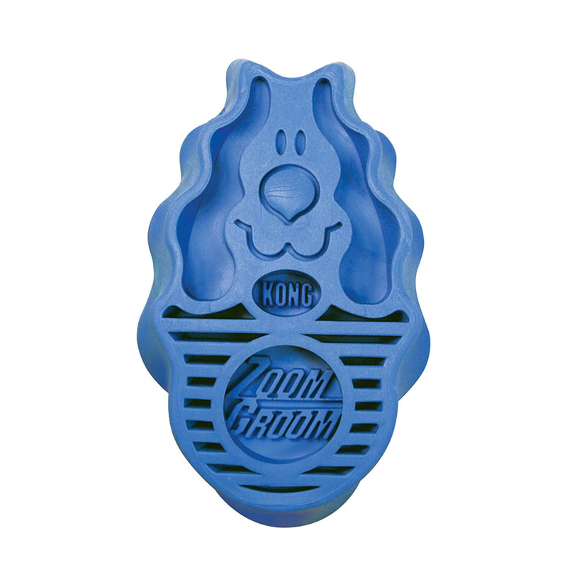 KONG – ZoomGroom – Bürste zur Hundepflege und zum Shampoonieren – Für Grosse Hunde (Blau) Blau Stand