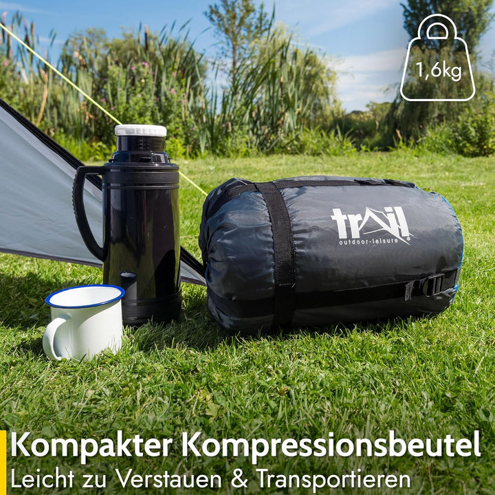 Trail 1-Personen Schlafsack für Erwachsene – Schlafsack 3 Jahreszeiten, Outdoor Frühling Herbst Wint