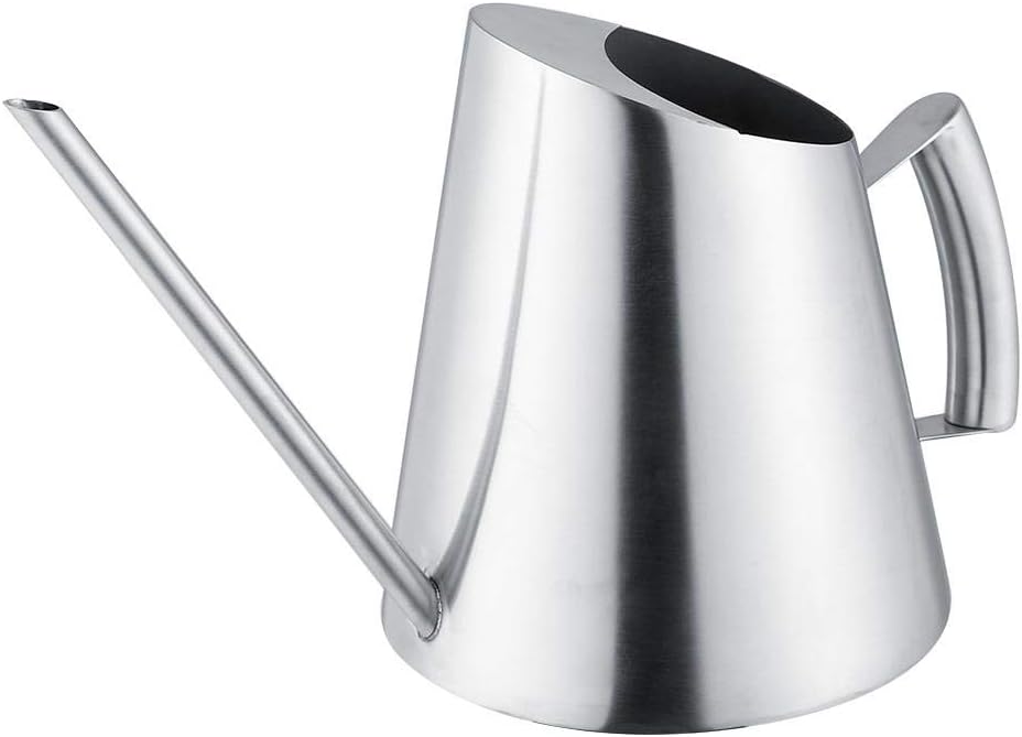 Hztyyier 1500 ml Edelstahl Giesskanne gebürstet solide Giesskanne mit langem Auslauf für Indoor Outd