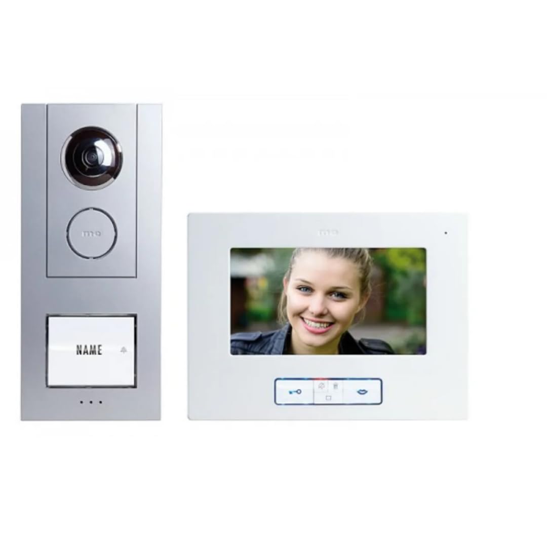 m-e VISTUS VD ALU-6710 S Video-Türsprechanlage 7‘‘ Aluminium Silber Komplettset für 1-Familienhaus