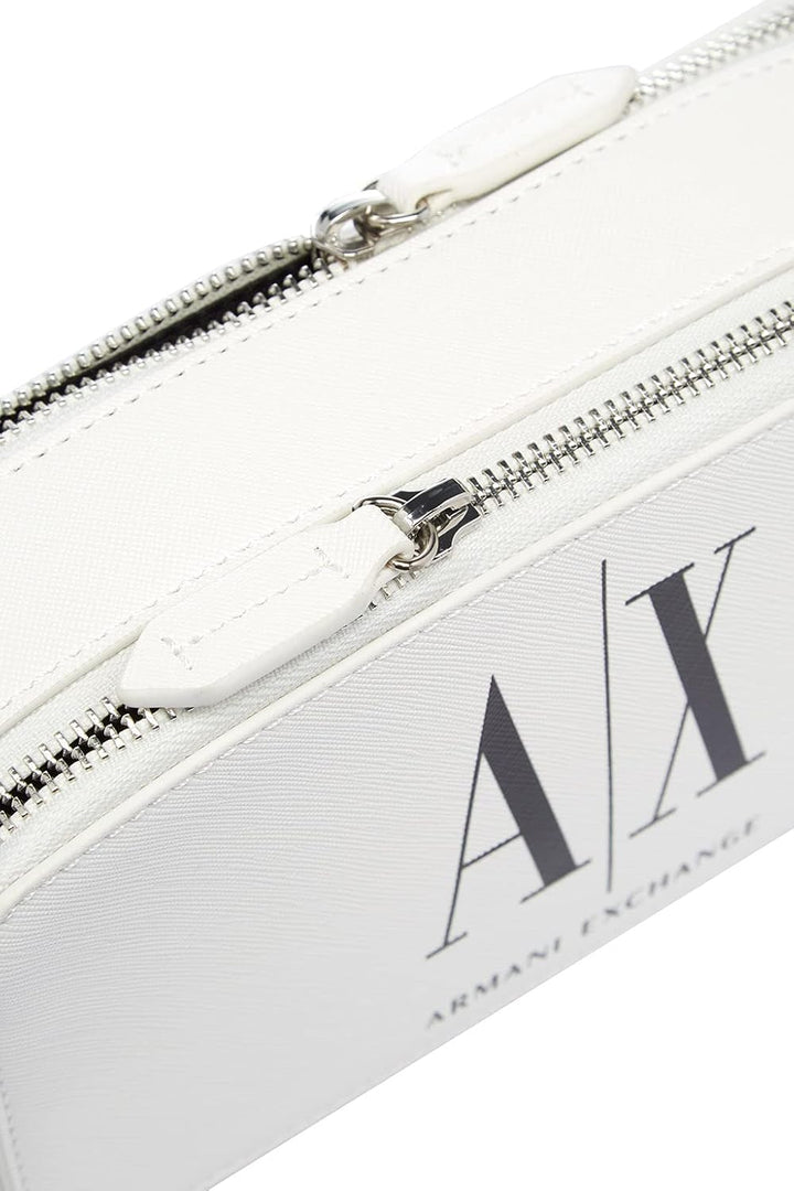Armani Exchange Icon, Sustainable, Zip Around Camera Case Weiss, Weiss