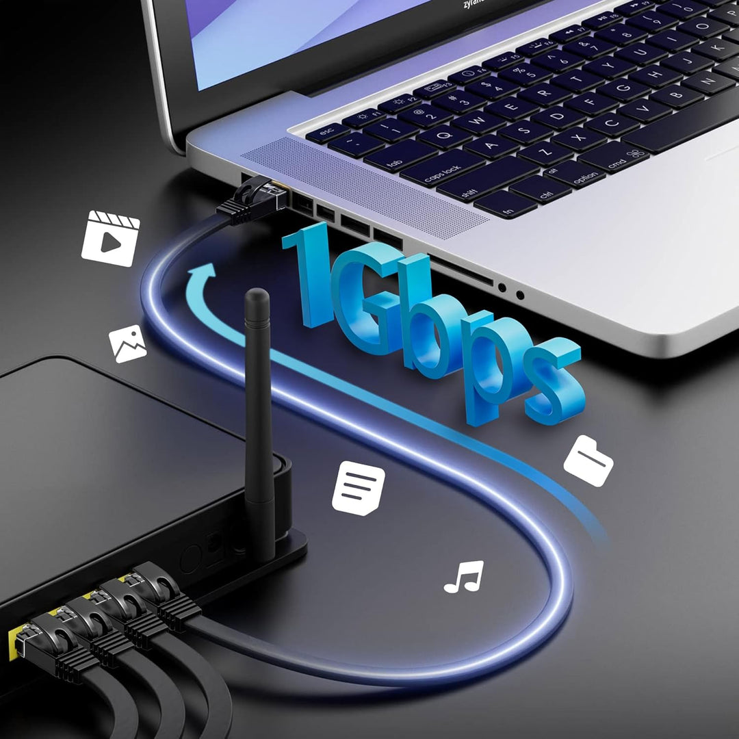 ikbc LAN Kabel 30 Meter, Netzwerkkabel 30m Cat 6 Hochgeschwindigkeits Gigabit Internet Kabel, Flach