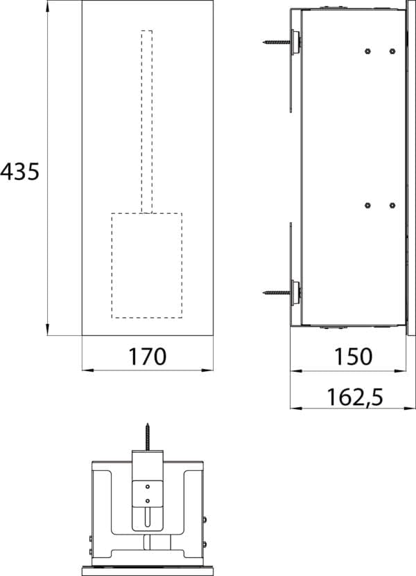 Emco Asis Pure Unterputz-Toilettenbürstengarnitur-Modul, Badezimmerschrank mit Toilettenbürste, Hoch