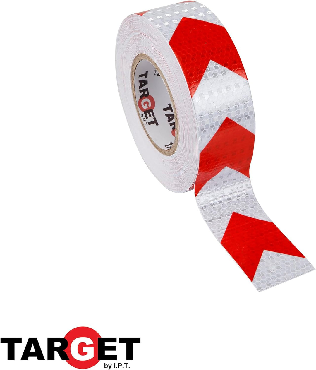 TARGET CRE43350 - Reflektierendes Klebeband - Rot und Weiss - 33 Meter x 50 Millimeter - Beschilderu