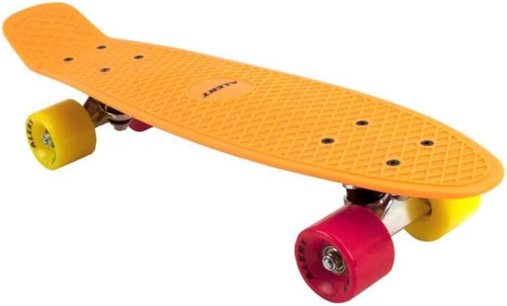 Sports Kinder Skateboard Funboard Neon Orange Bunte Räder Grösse 55cm ABEC 7 Kugellager