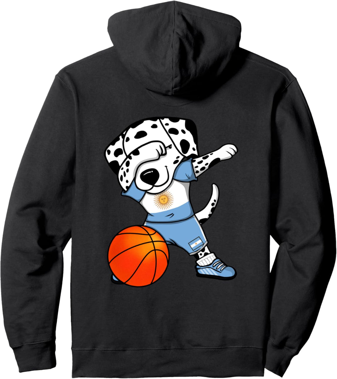 Dabbing Dalmatiner Argentinien Basketball Mannschaft Sport Pullover Hoodie