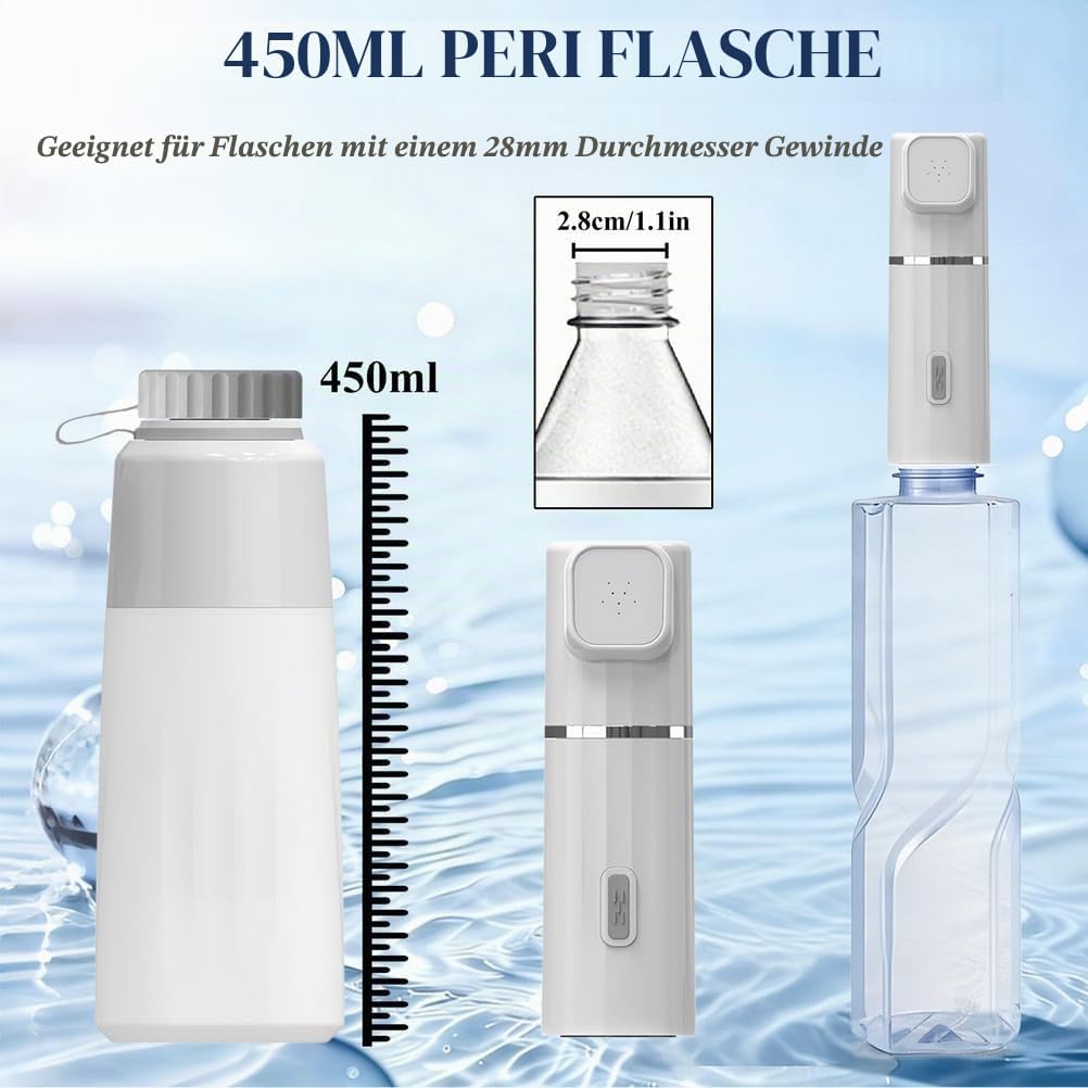 Elektrische Po Dusche,Portable Bidet Handbrause Mit 450Ml Peri Bottle,2 Druckmodi Tragbares Bidet Fü
