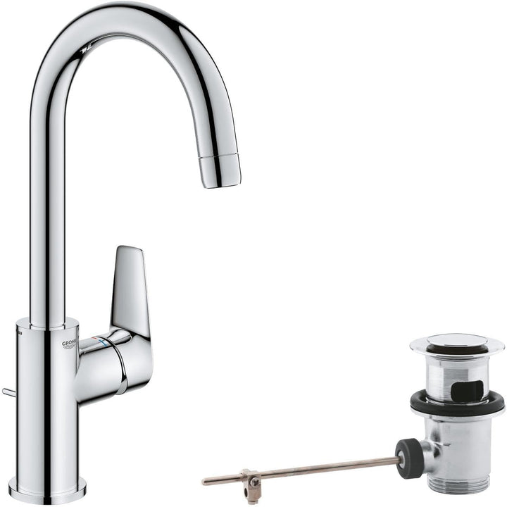 GROHE StartEdge - Einhand-Waschtischarmatur (wassersparend, langlebige Oberfläche, DN15, L-Size), ch