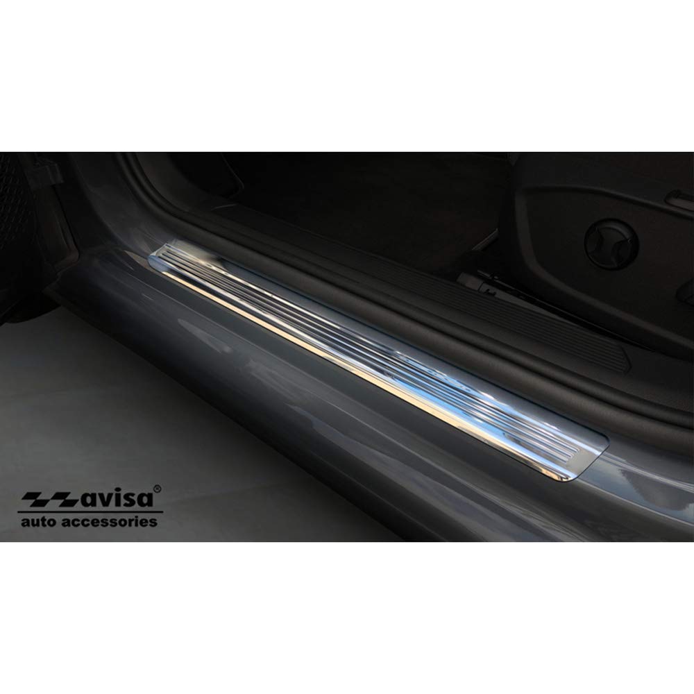 Avisa Silver-Mirror INOX Door sill Protectors Compatible with Volkswagen Golf VIII HB/Variant 2020-