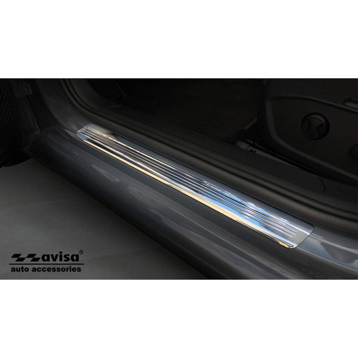 Avisa Silver-Mirror INOX Door sill Protectors Compatible with Volkswagen Golf VIII HB/Variant 2020-