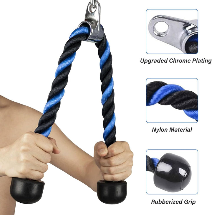 Trizepsseil Bizeps Seil mit Drehgelenk Fitness Trizeps Griff Nylon Trizeps-Seil Kabelzug Trizeps Sei