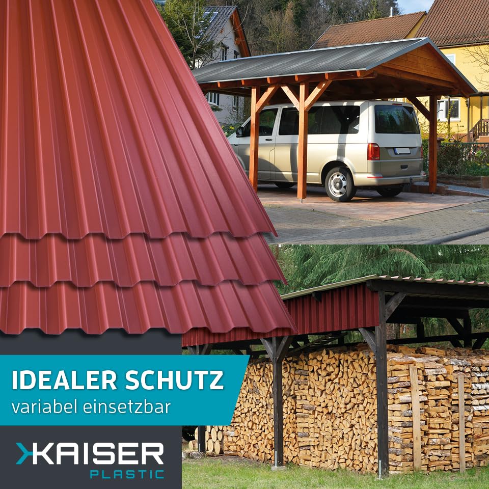 KAISER plastic® Wellplatten Ziegelrot | Wellplatten Dach, Welldach Kunststoff | Dachplatten wetterfe
