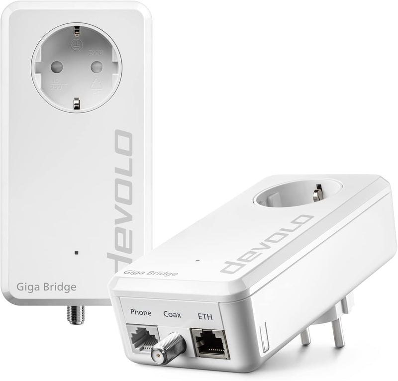 Devolo Giga Bridge Telefon-Set, Glasfaserlösung, Glasfasernetzabschluss (ONT) mit dem Router verbind