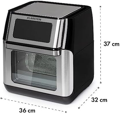 Klarstein AeroVital Fry Heissluftfritteuse,3D-heating System: 1500W,XL-Volumen: 10L, 9 Programme, Co
