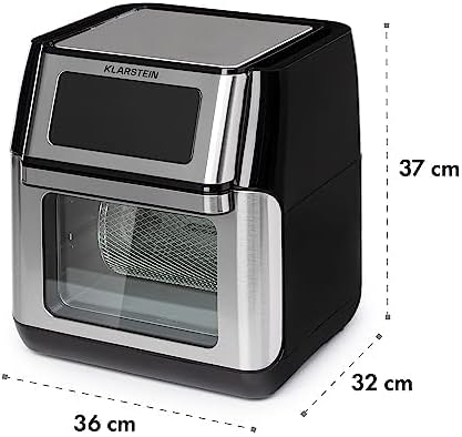 Klarstein AeroVital Fry Heissluftfritteuse,3D-heating System: 1500W,XL-Volumen: 10L, 9 Programme, Co
