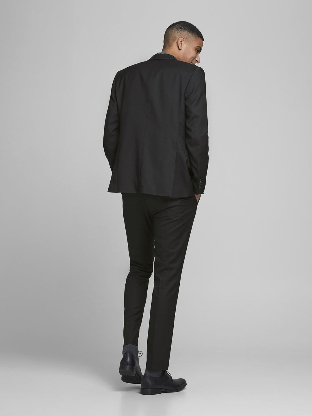 JACK & JONES Male Einreihiger Blazer und Hose JPRSOLARIS Slim Fit Anzug 46 Schwarz, 46 Schwarz