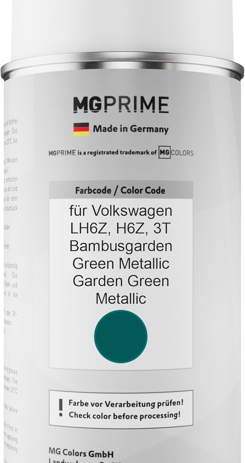 MG PRIME Autolack Sprühdosen Set für Volkswagen VW LH6Z / H6Z / 3T Bambusgarden Green Metallic/Garde