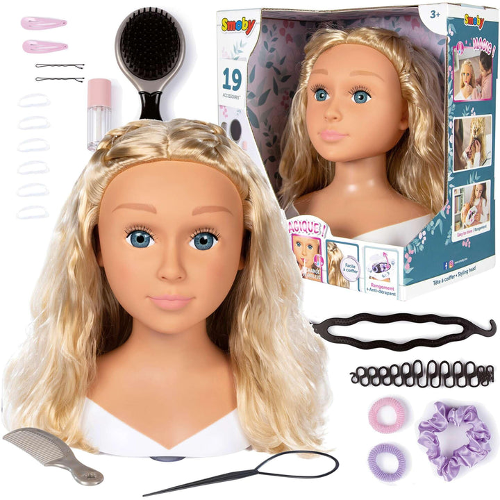 Smoby Grosser Friseur-Stylingkopf + Haarschmuck-Zubehör