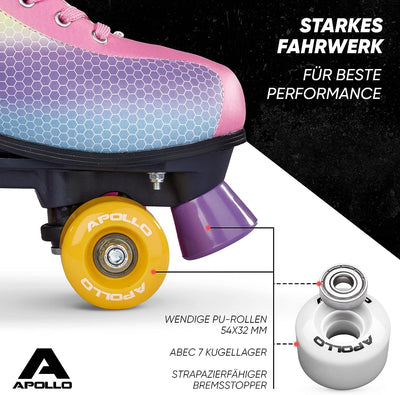 Apollo Disco Roller, Classic Roller | Rollschuhe für Kinder und Erwachsene | grössenverstellbare Qua